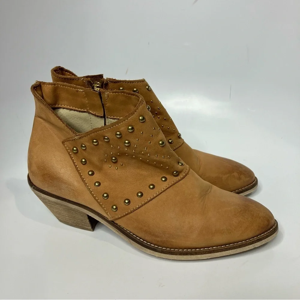 Pratesi studded Leather ankle boots cognac size 39‎